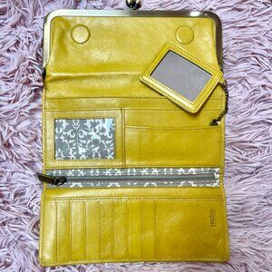 HOBO yellow-green fold out wallet/clutch